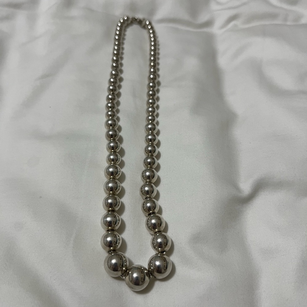 Tiffany and Co graduated ball necklace sterling silver